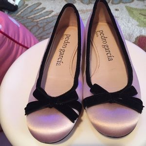 Pedro Garcia Satin and Velvet Bow Flats